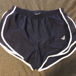 Varsity navy blue athletic shorts